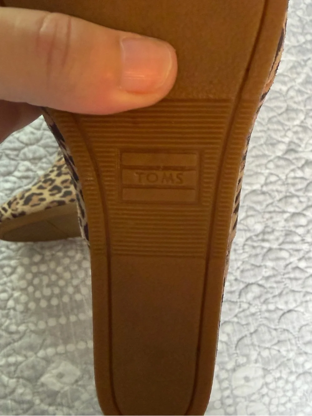 Toms Leopard Print Wedge Booties, women’s size 7.5.